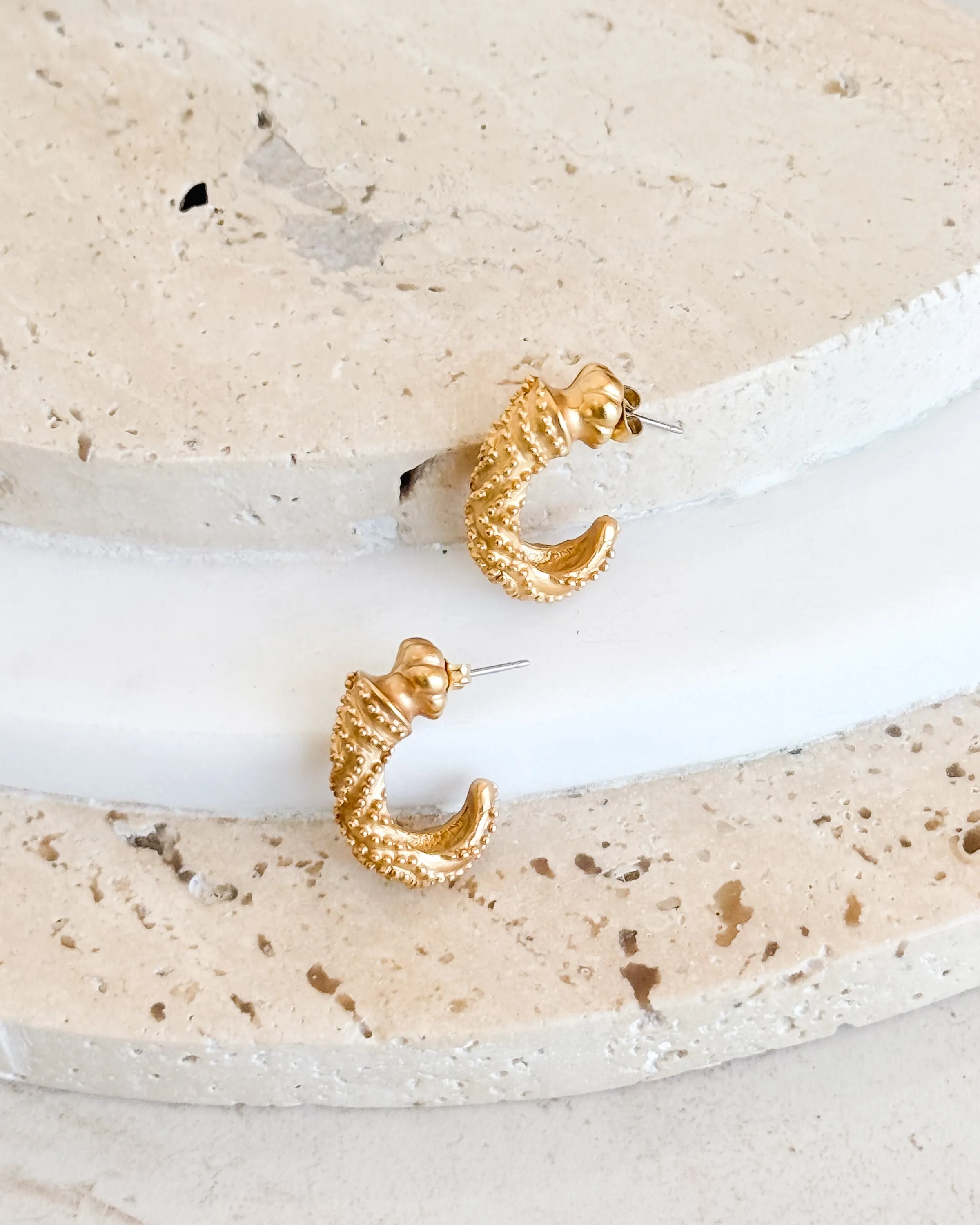 Vintage Gold Half Hoop Earrings sold by Care Tucker product image thumbnail 2