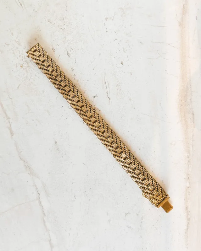 Vintage Heavy Gold Wide Link Bracelet sold by Care Tucker