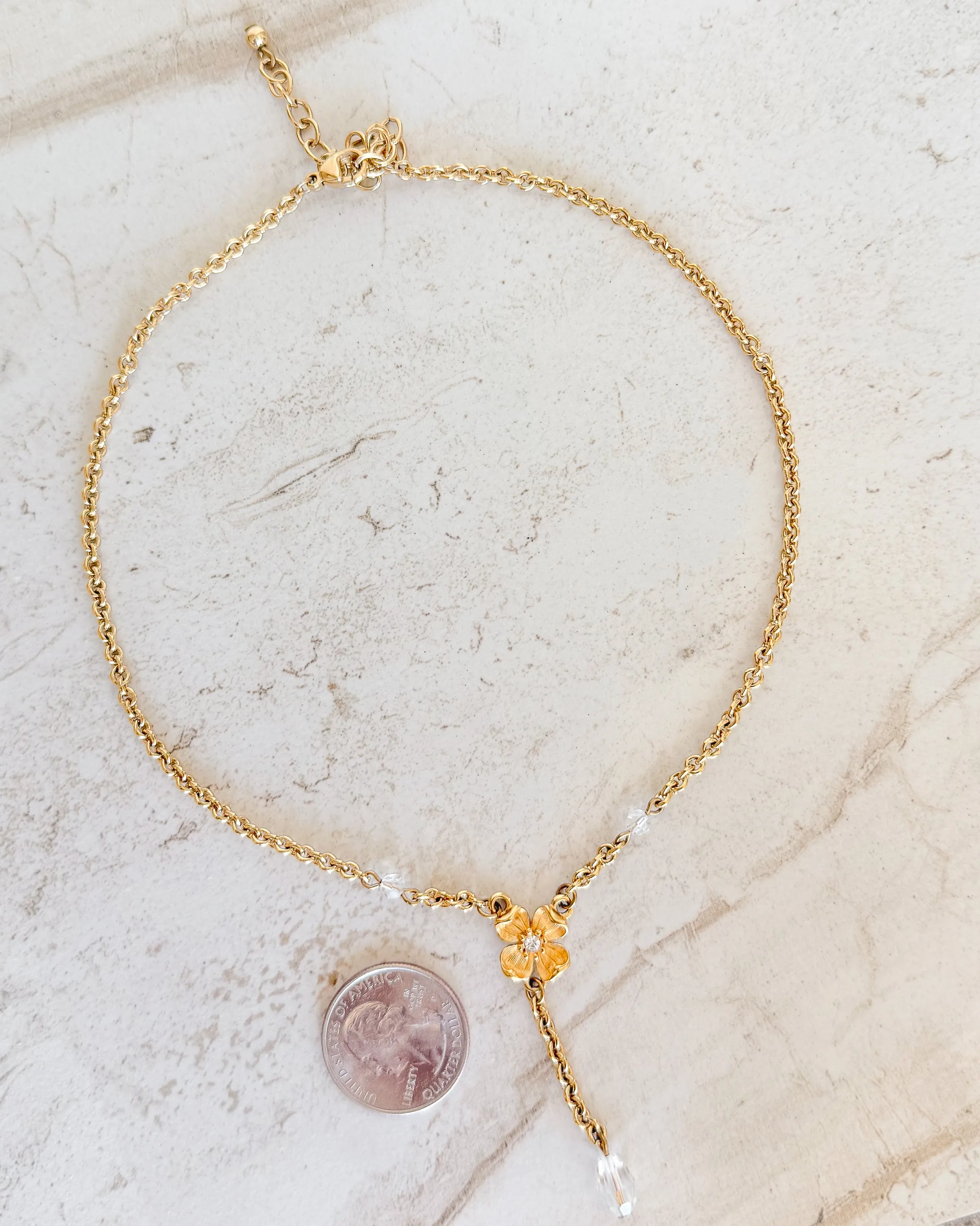 Vintage Delicate Floral Y Necklace sold by Care Tucker product image thumbnail 2