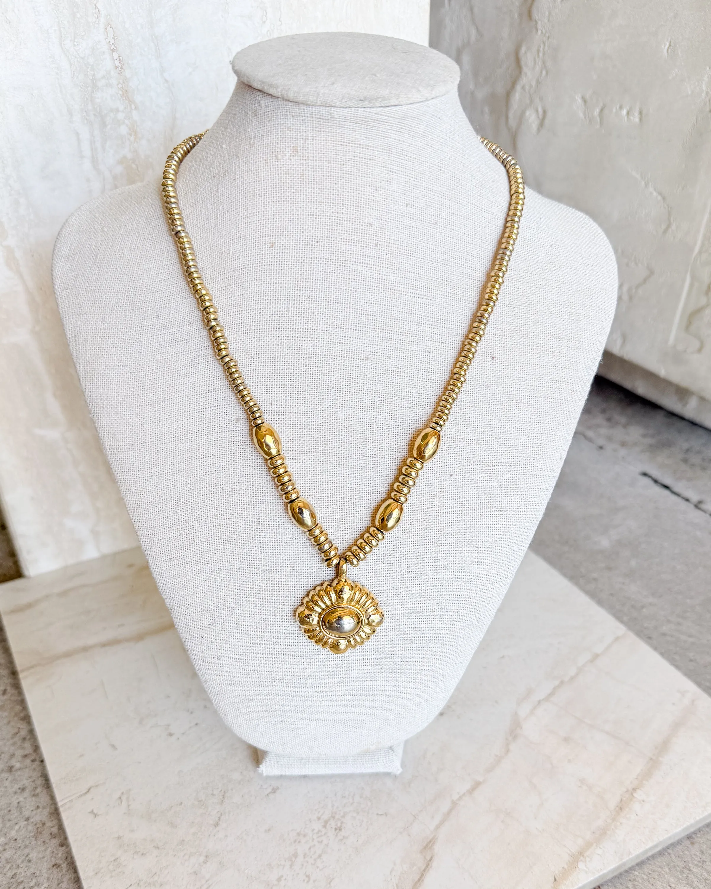 Vintage Beaded Chain Pendant Necklace sold by Care Tucker product image thumbnail 3