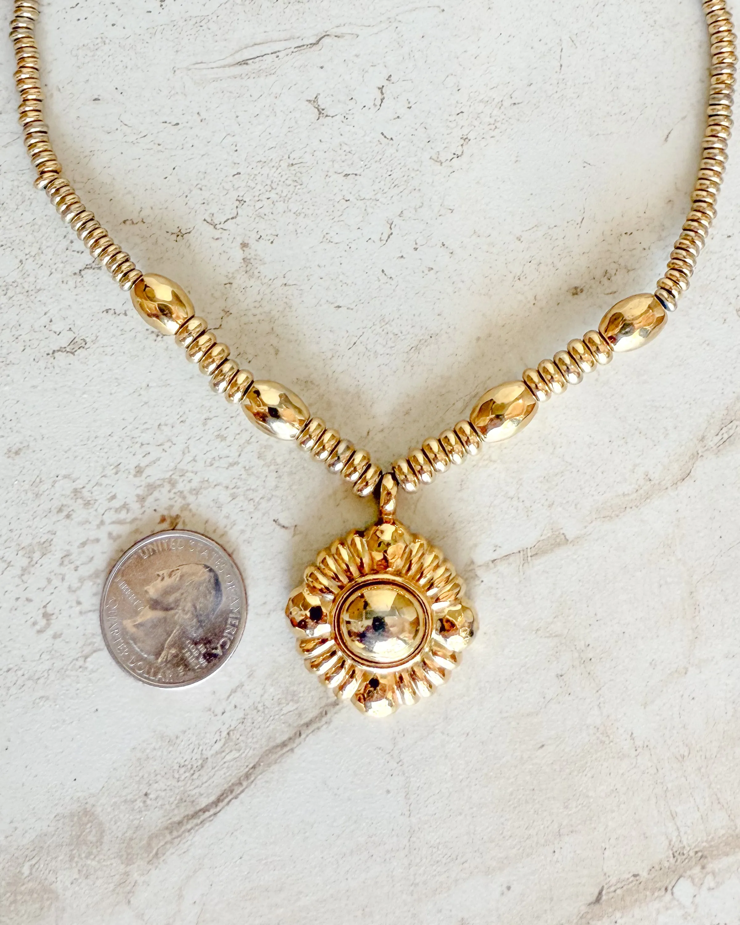 Vintage Beaded Chain Pendant Necklace sold by Care Tucker product image thumbnail 2