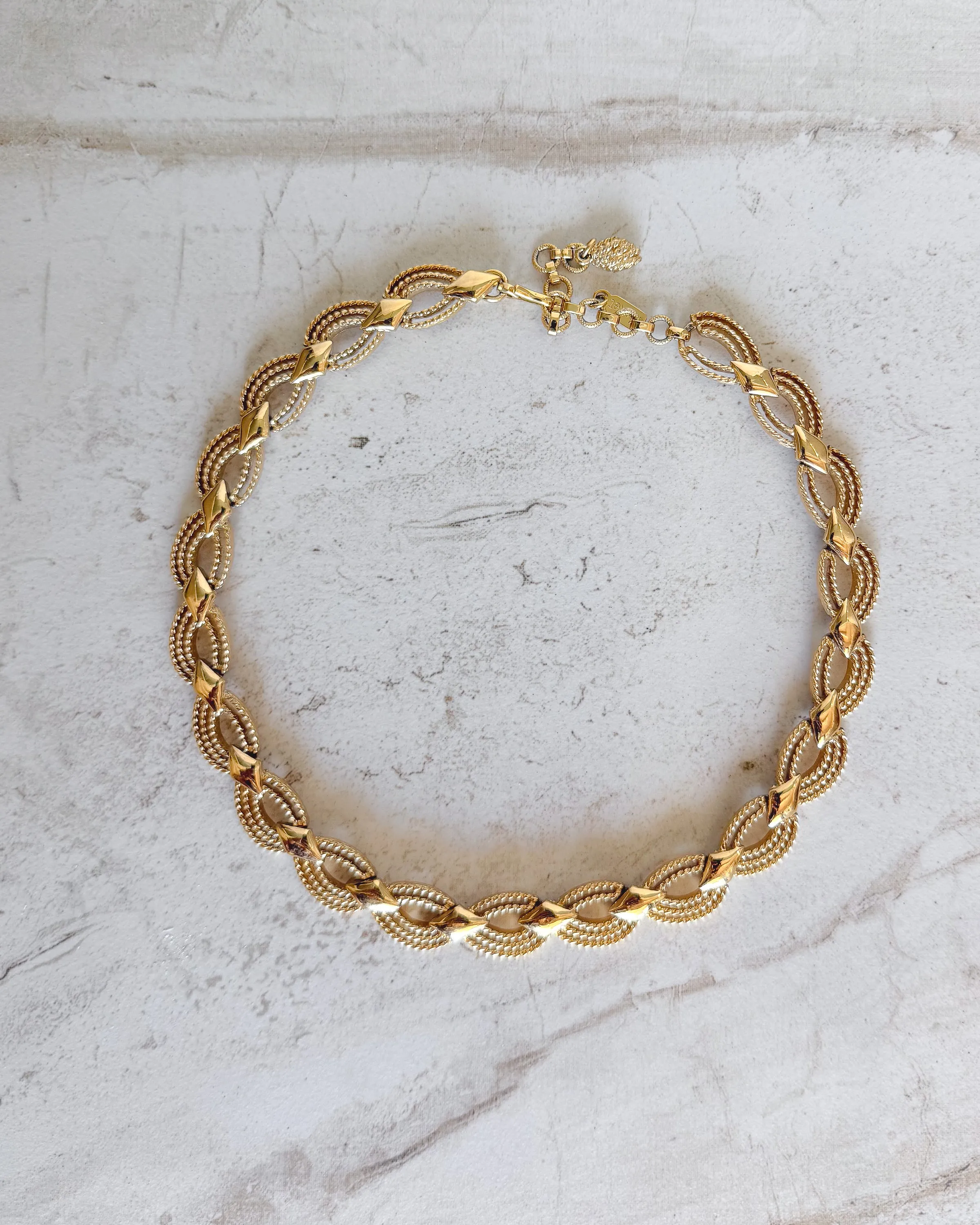 Vintage Textured Geometric Link Necklace sold by Care Tucker product image thumbnail 2