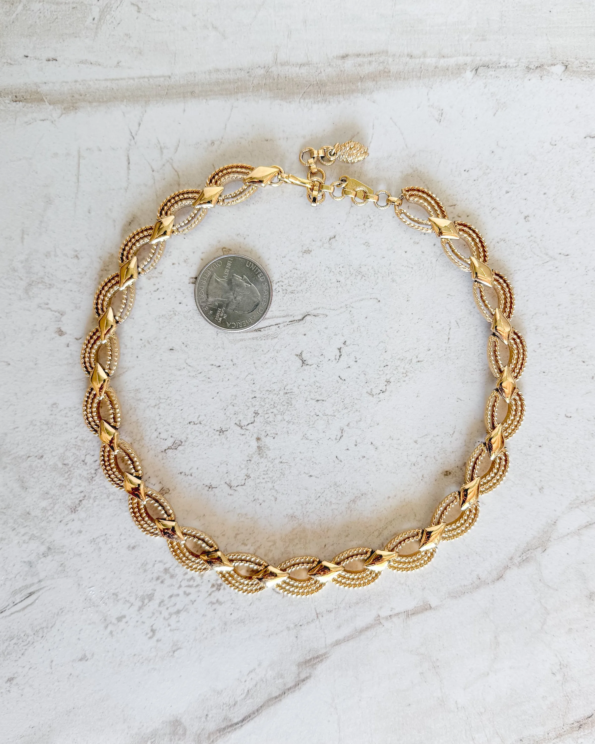 Vintage Textured Geometric Link Necklace sold by Care Tucker product image thumbnail 3