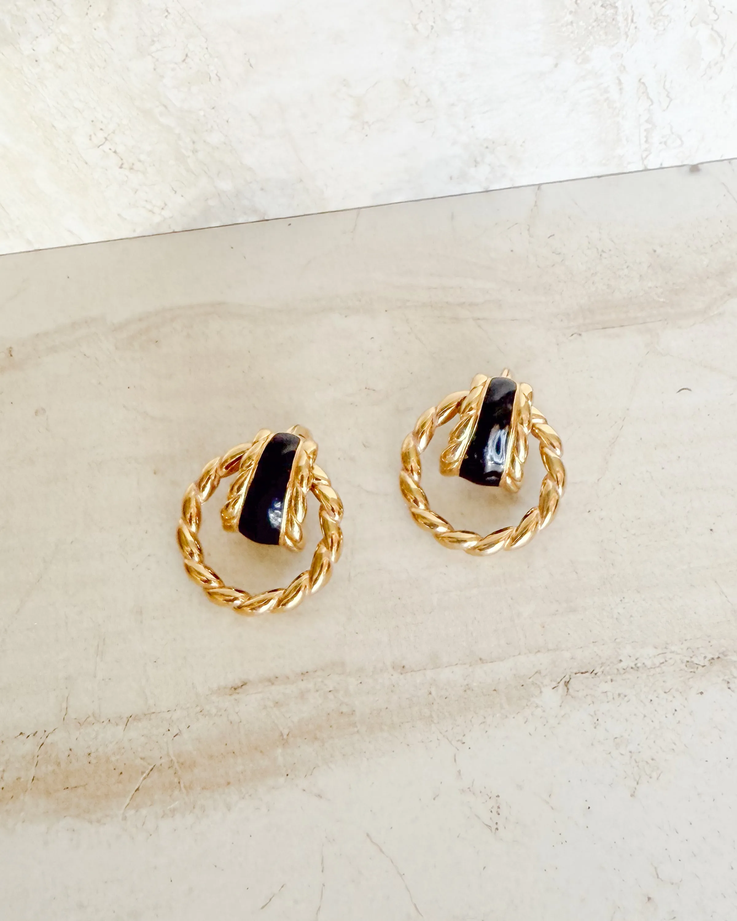 Vintage Textured Door Knocker Clip-On Earrings sold by Care Tucker