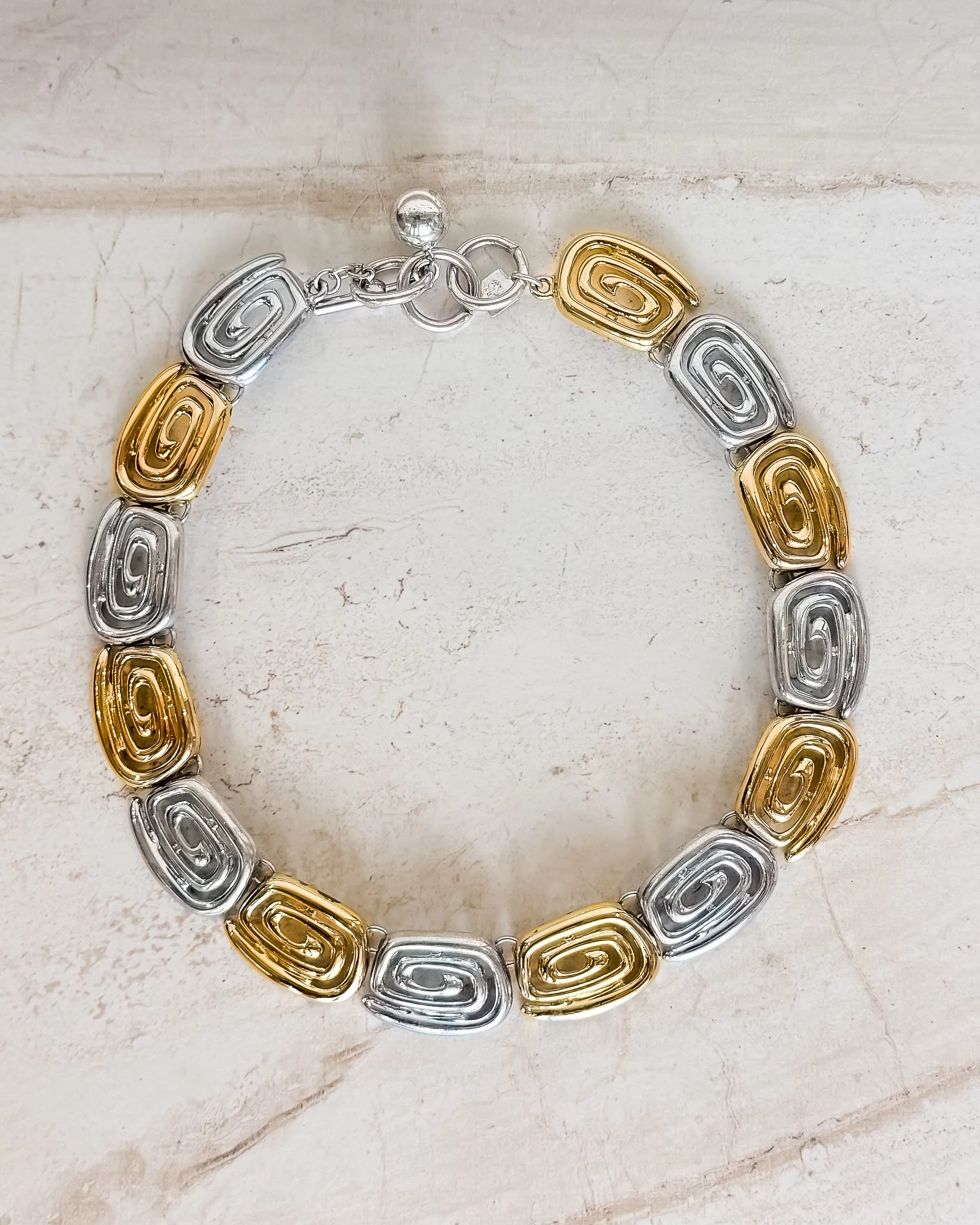 Vintage Two Tone Chunky Swirl Necklace sold by Care Tucker product image thumbnail 2