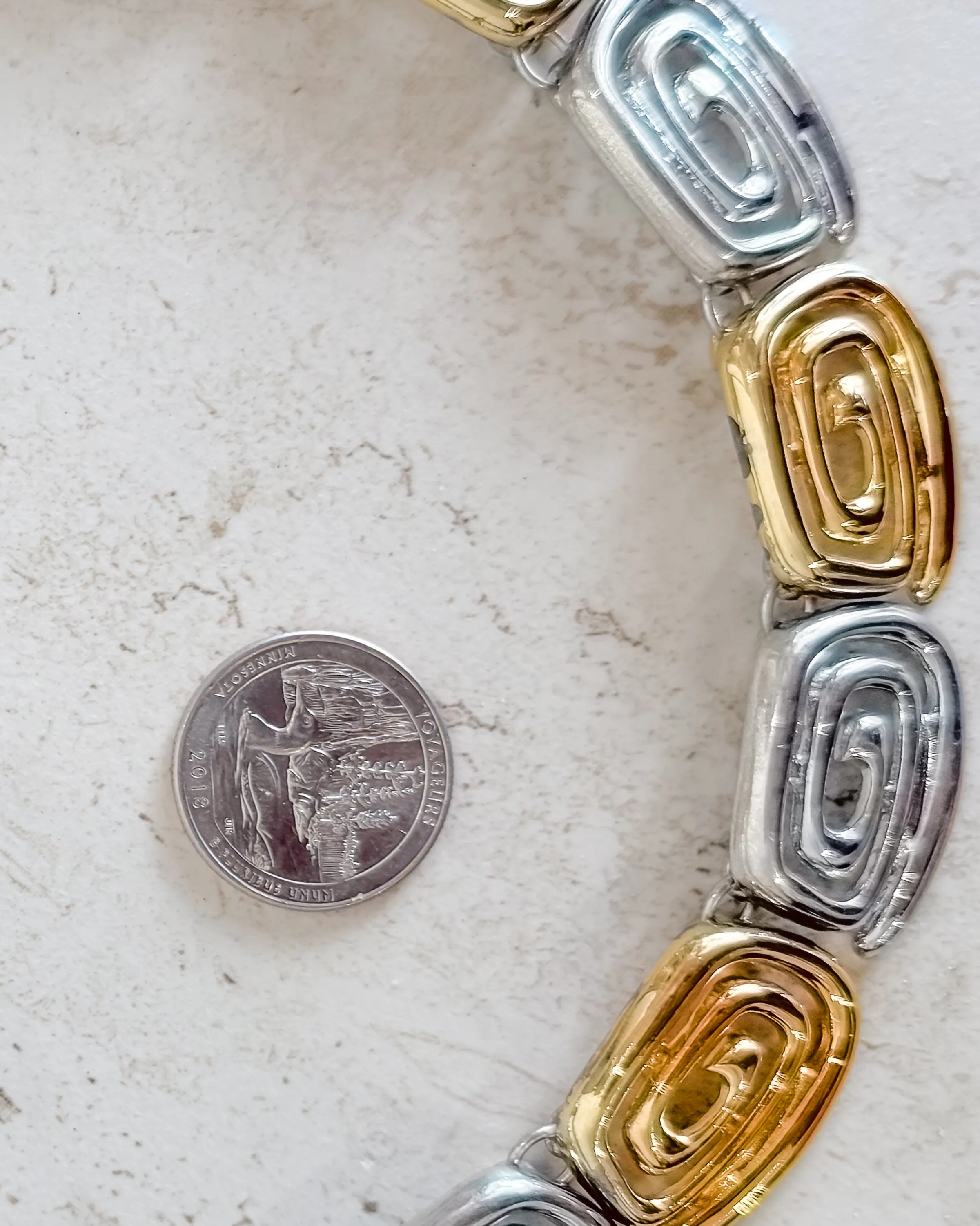 Vintage Two Tone Chunky Swirl Necklace sold by Care Tucker product image thumbnail 3