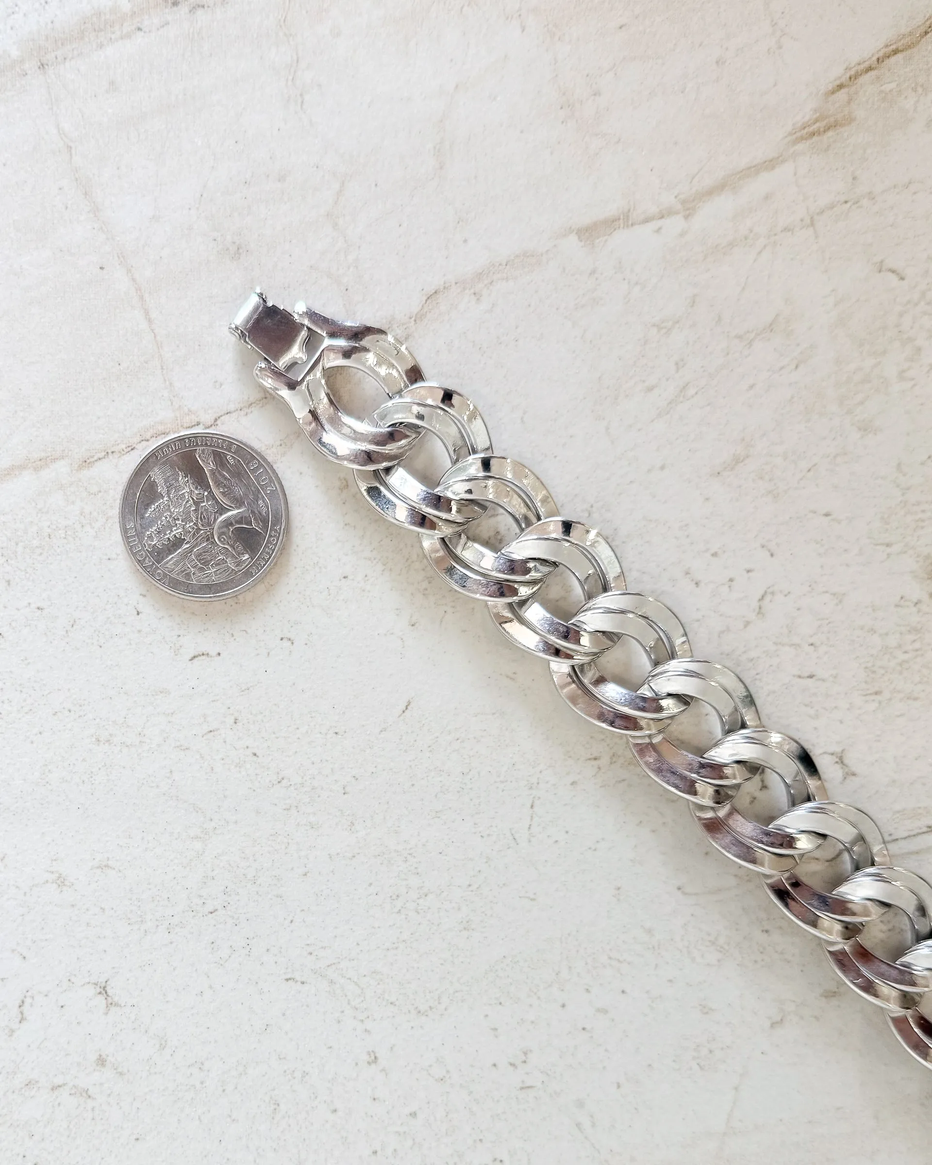 Vintage Silver Tone Link Bracelet sold by Care Tucker product image thumbnail 2