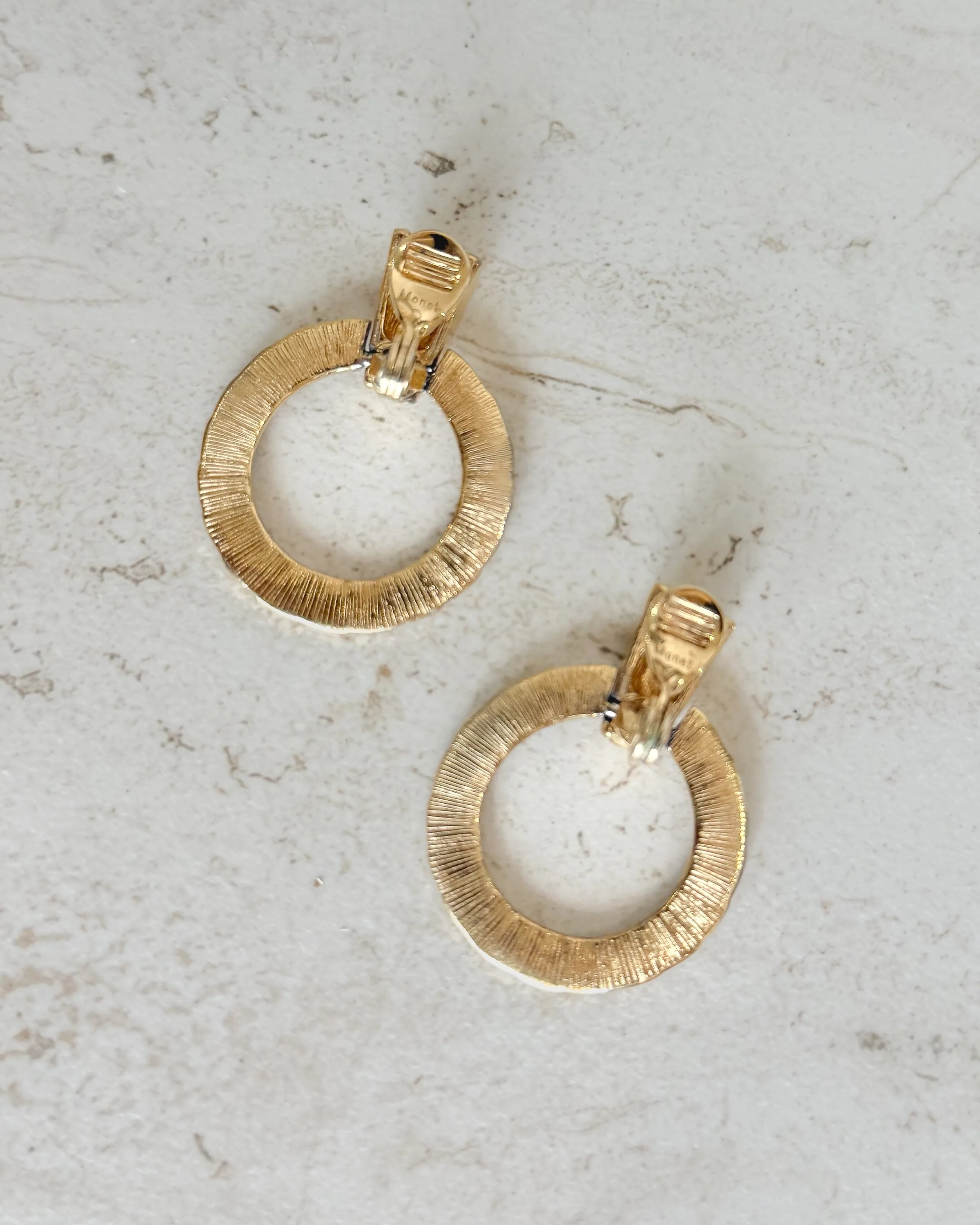 Vintage Gold Tone Door Knocker Clip On Earrings sold by Care Tucker product image thumbnail 3