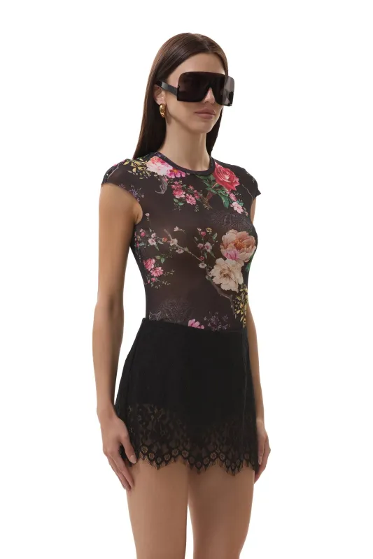 Nina Top - Noir Summer Rose sold by Care Tucker