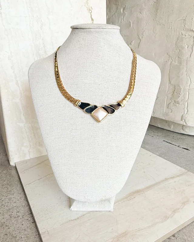 Vintage Gold-Plated Snake Chain Pendant Necklace sold by Care Tucker