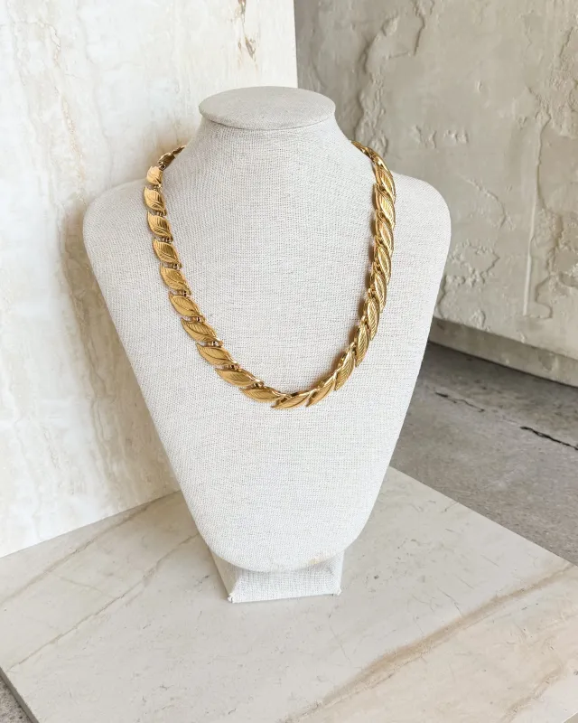 Vintage Gold Leaf Necklace sold by Care Tucker