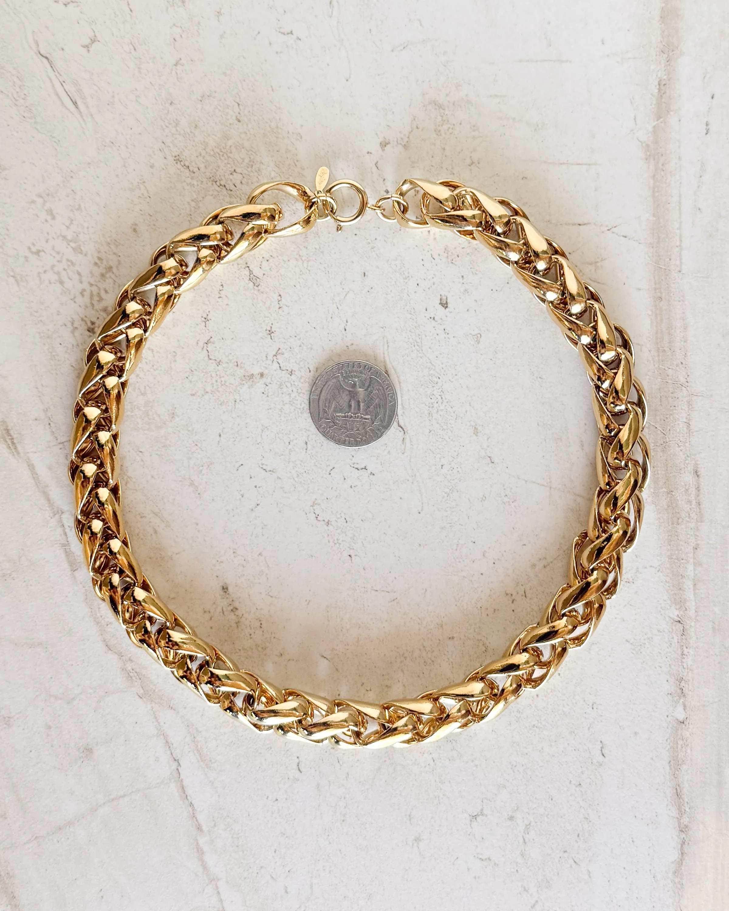 Vintage Gold Tone Chunky Necklace sold by Care Tucker product image thumbnail 3