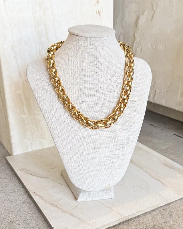 Vintage Gold Tone Chunky Necklace sold by Care Tucker