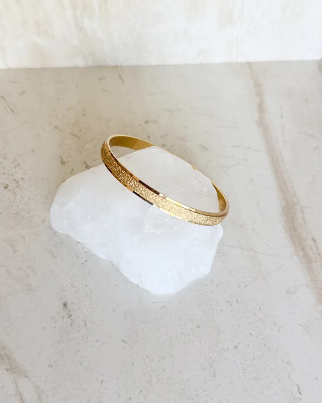 Vintage Signed Gold Textured Bangle sold by Care Tucker