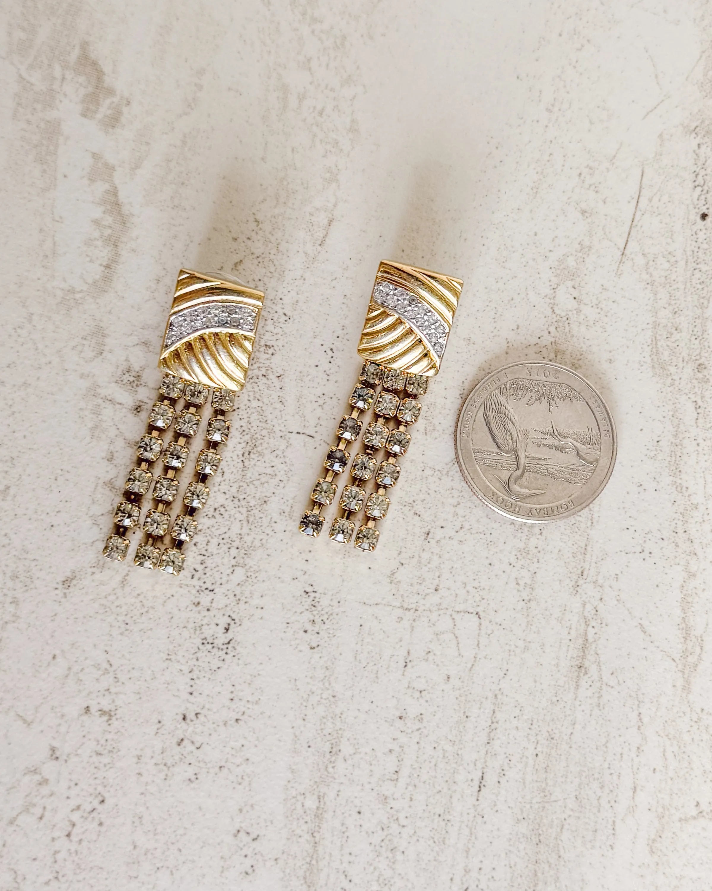 Vintage Signed Gold-tone tassel pierced earrings sold by Care Tucker product image thumbnail 2