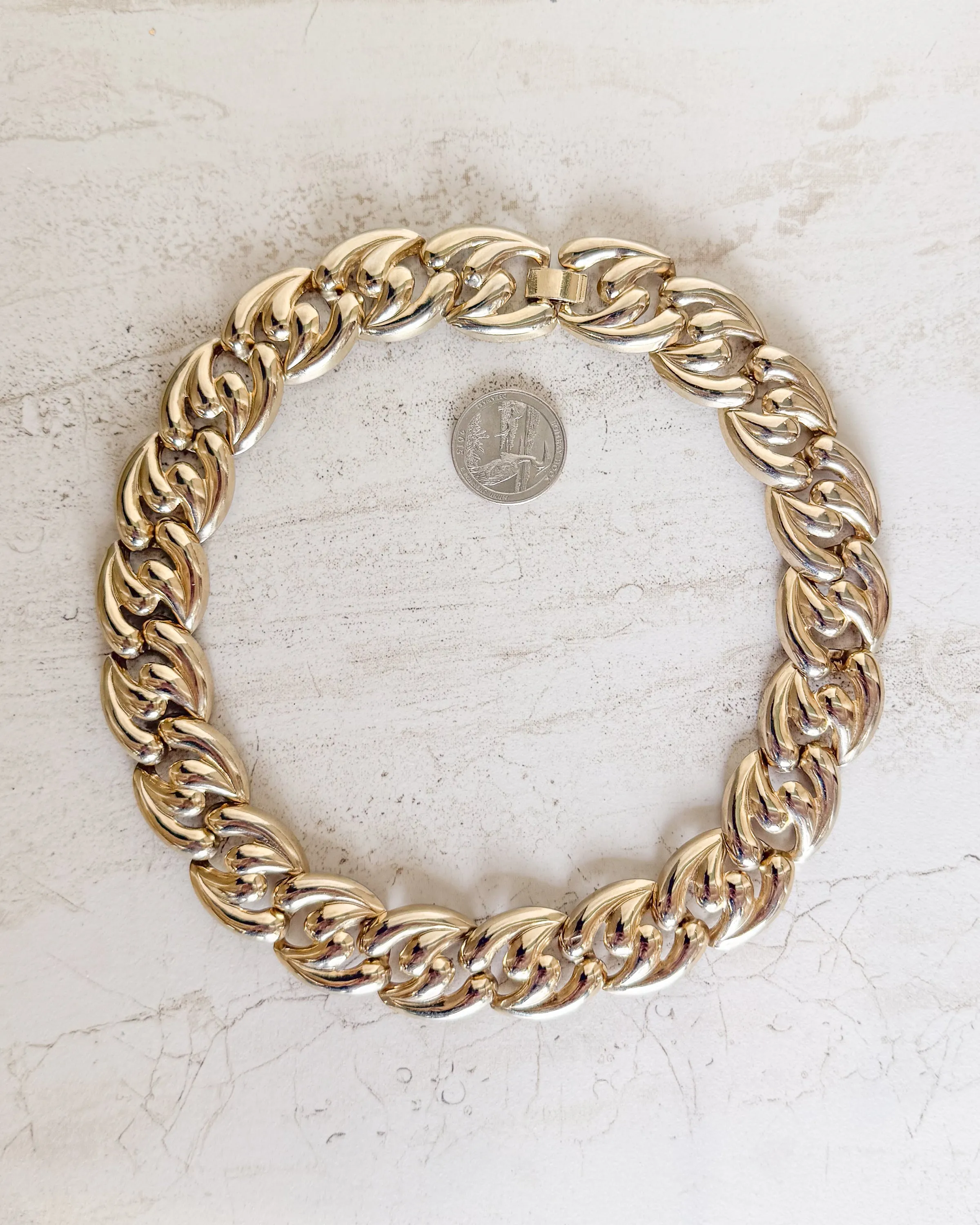 Vintage Gold Tone Collar Length Necklace sold by Care Tucker product image thumbnail 2