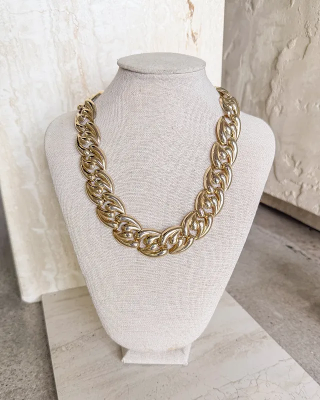 Vintage Gold Tone Collar Length Necklace sold by Care Tucker