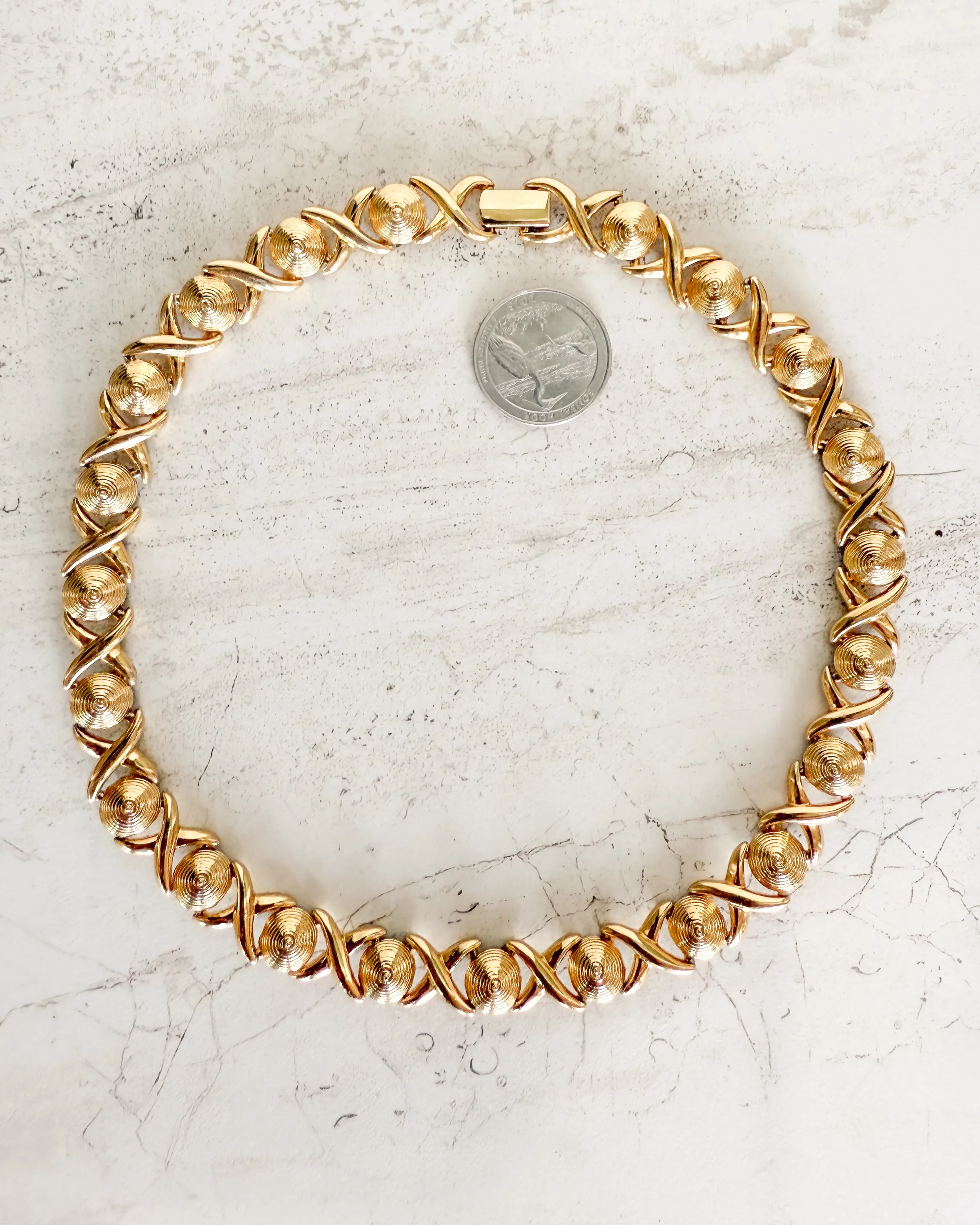 Vintage SIgned Chunky Link Gold Plated Necklace sold by Care Tucker product image thumbnail 2