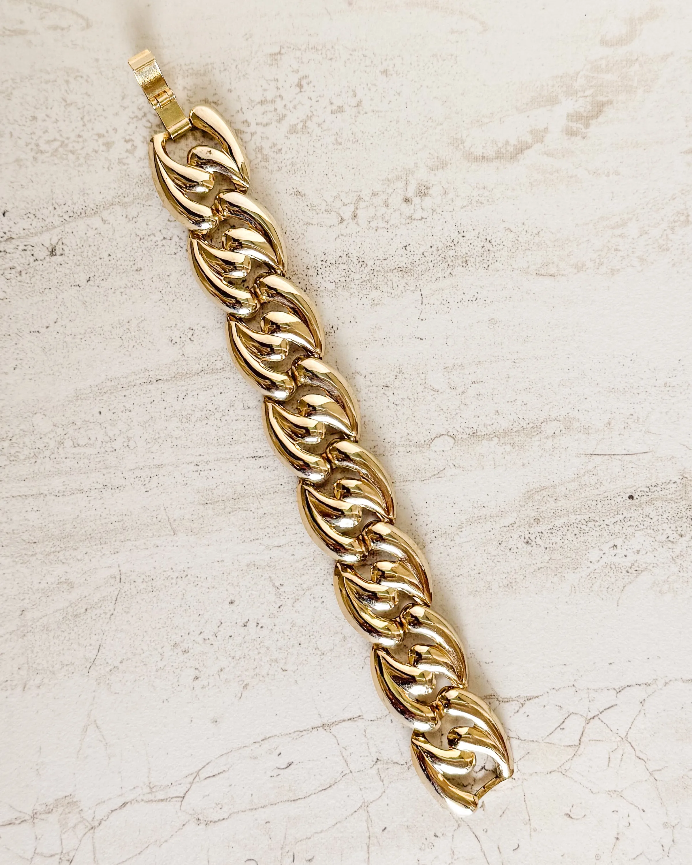 Vintage Gold Tone Chunky Link Statement Bracelet sold by Care Tucker