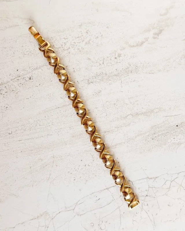 Vintage signed Chunky Link Gold Plated Bracelet sold by Care Tucker