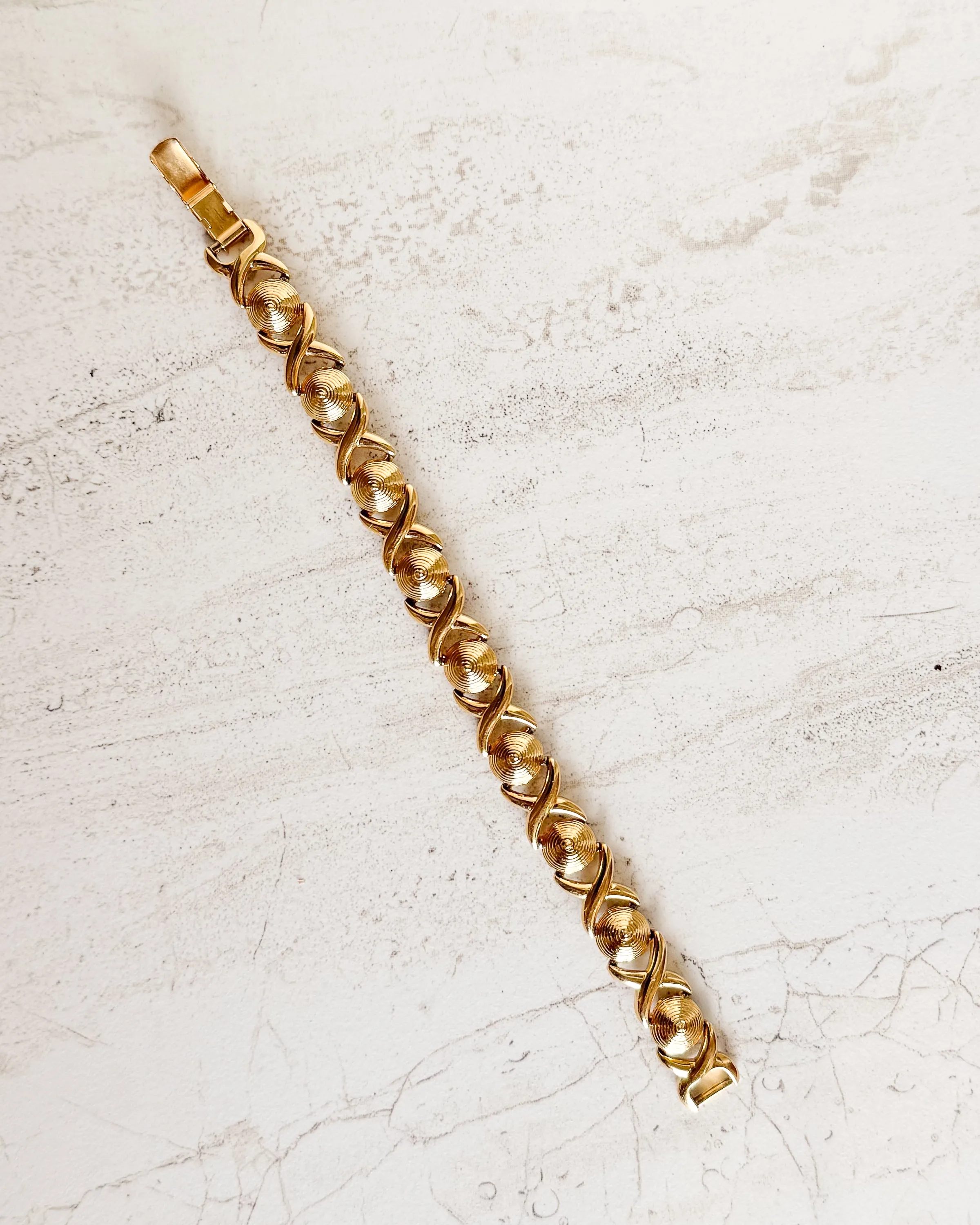 Vintage signed Chunky Link Gold Plated Bracelet sold by Care Tucker