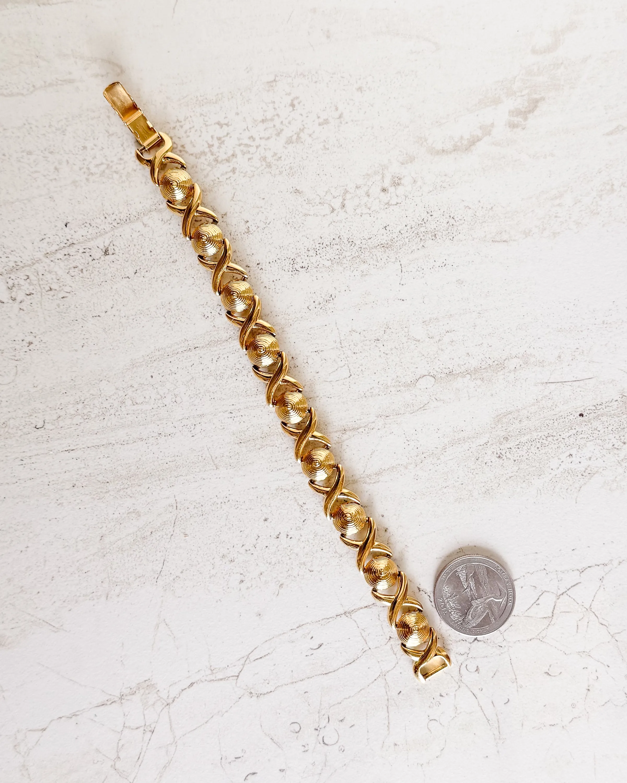 Vintage signed Chunky Link Gold Plated Bracelet sold by Care Tucker product image thumbnail 2