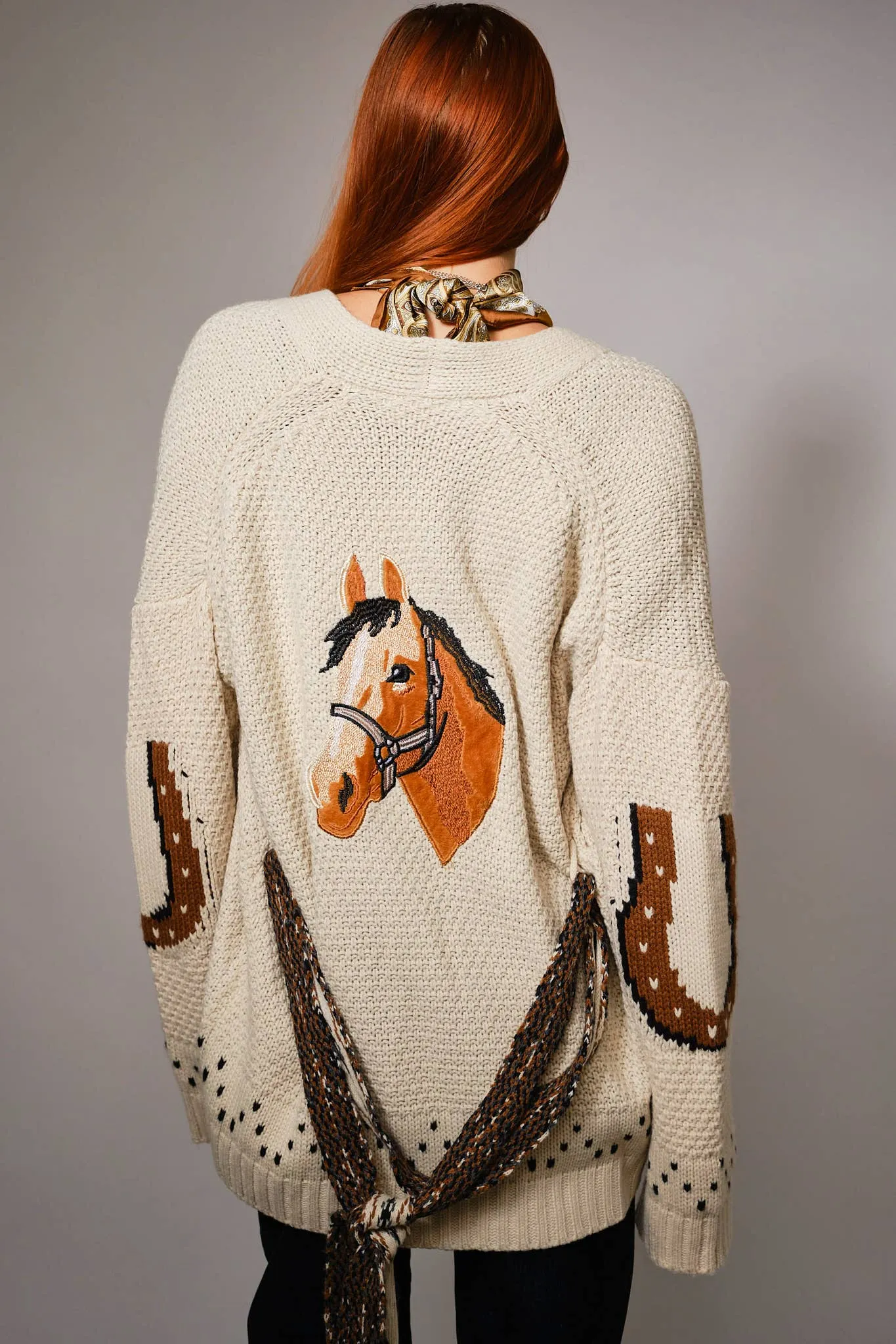 Cowgirl Western Horse Cardigan Sweater sold by Care Tucker product image thumbnail 2