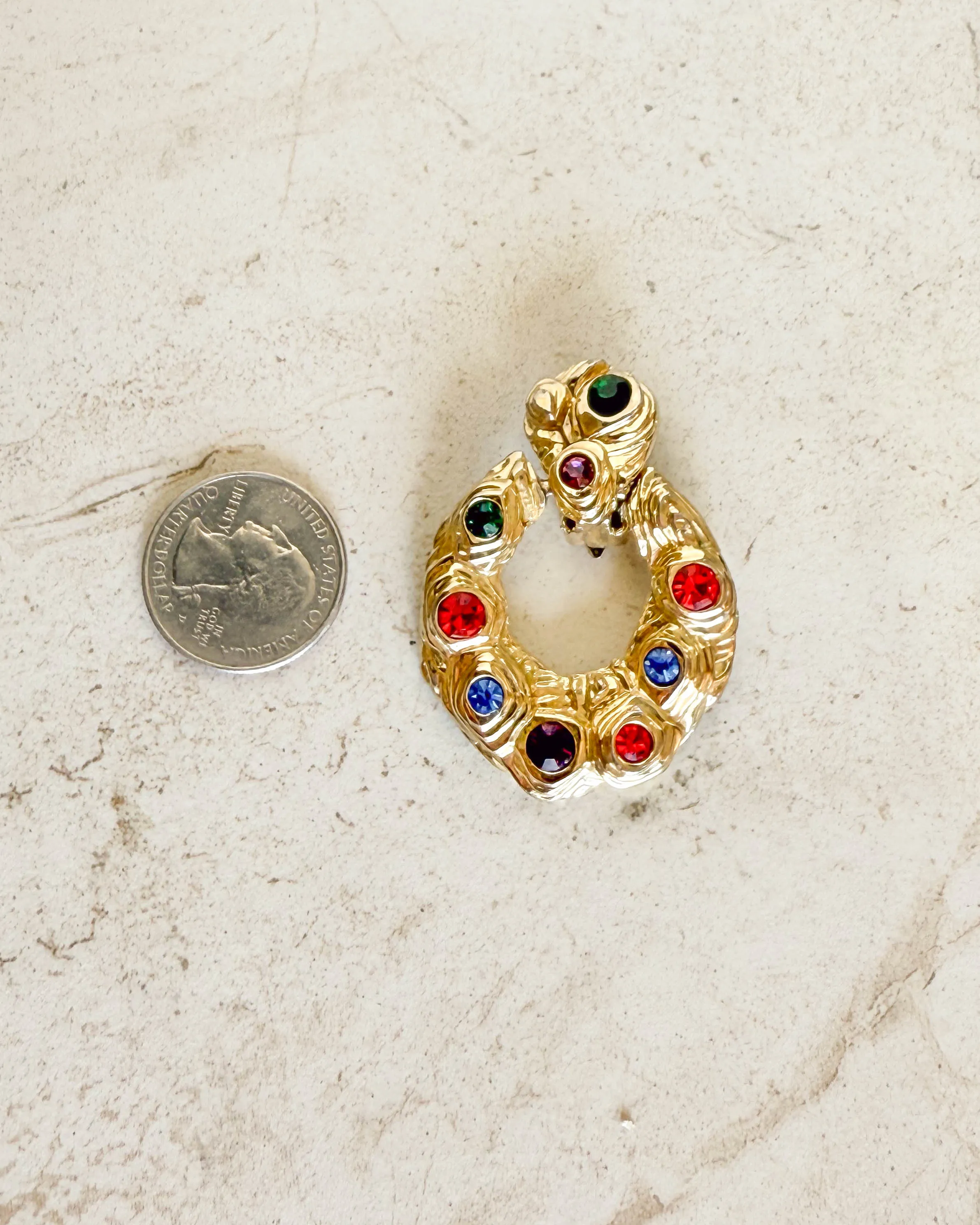 Vintage Gemstone Oval Clip Earrings sold by Care Tucker product image thumbnail 2