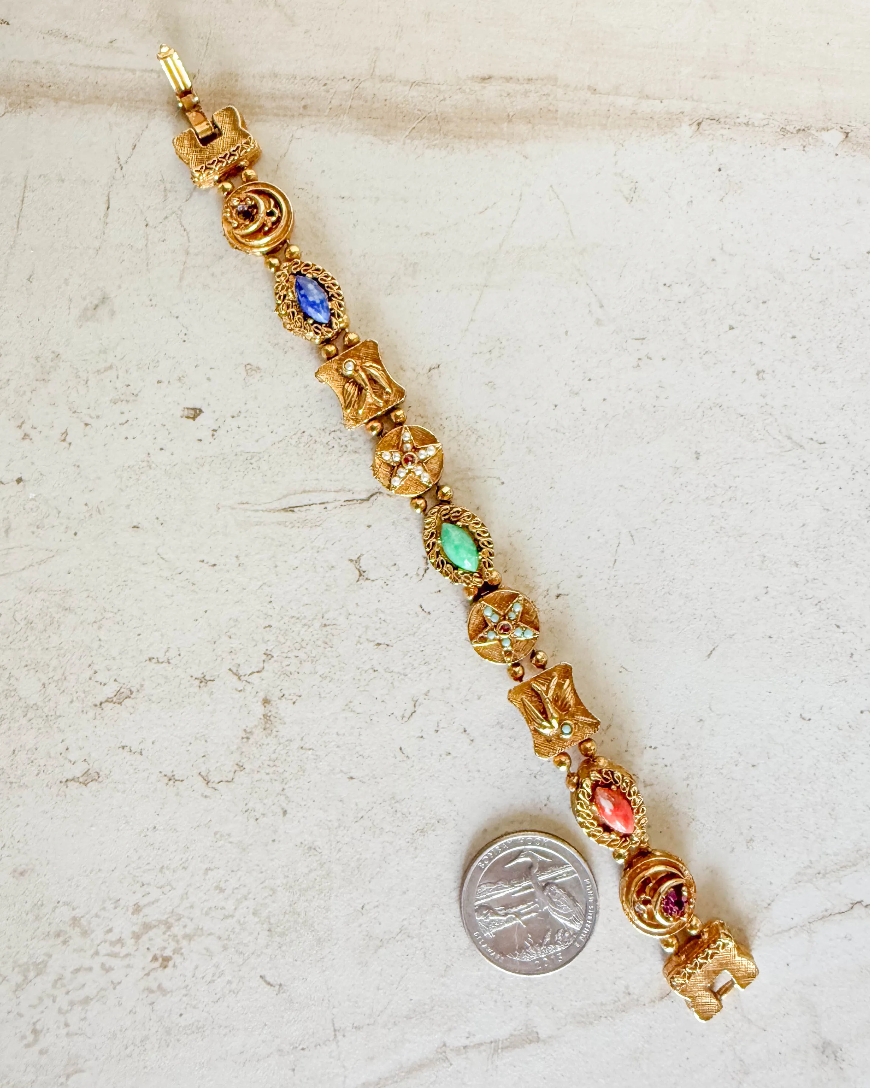 Vintage Victorian Revival Slider Charm Bracelet sold by Care Tucker product image thumbnail 2