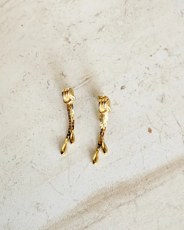 VIntage Gold Dangle Screw Clip on Earrings sold by Care Tucker