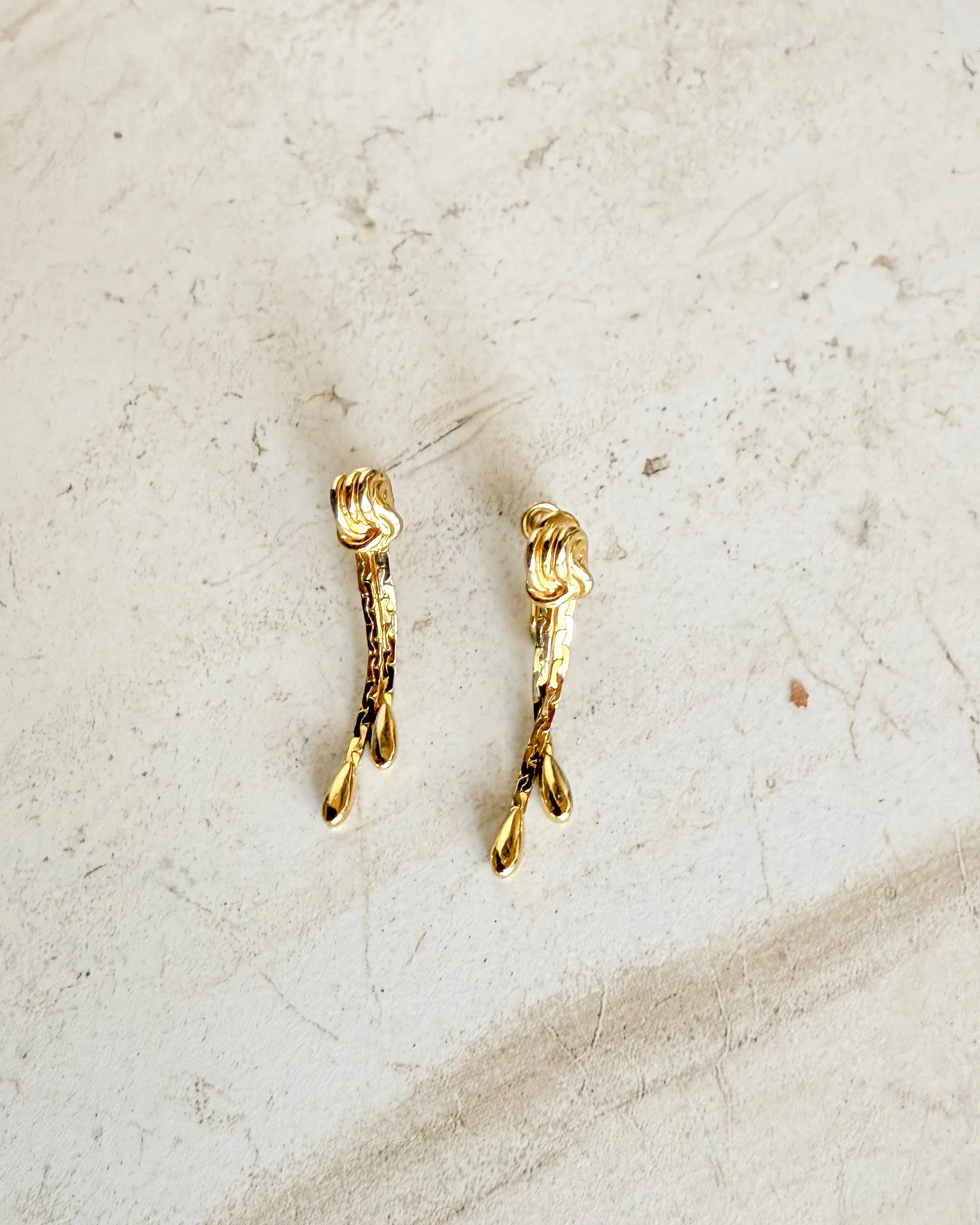 VIntage Gold Dangle Screw Clip on Earrings sold by Care Tucker