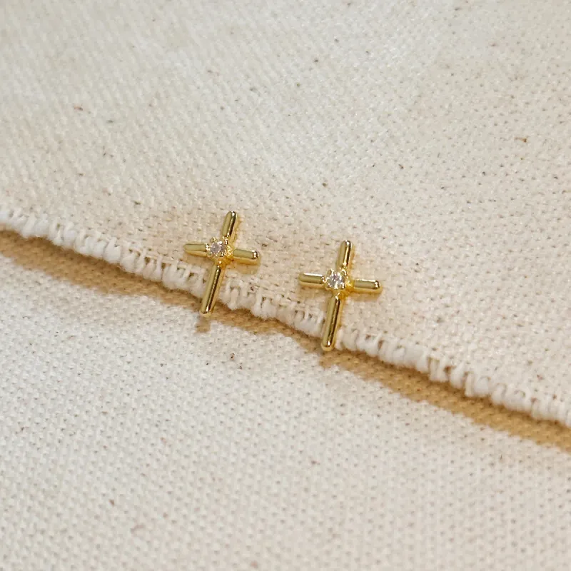 Mini Cross Stud Earrings sold by Care Tucker