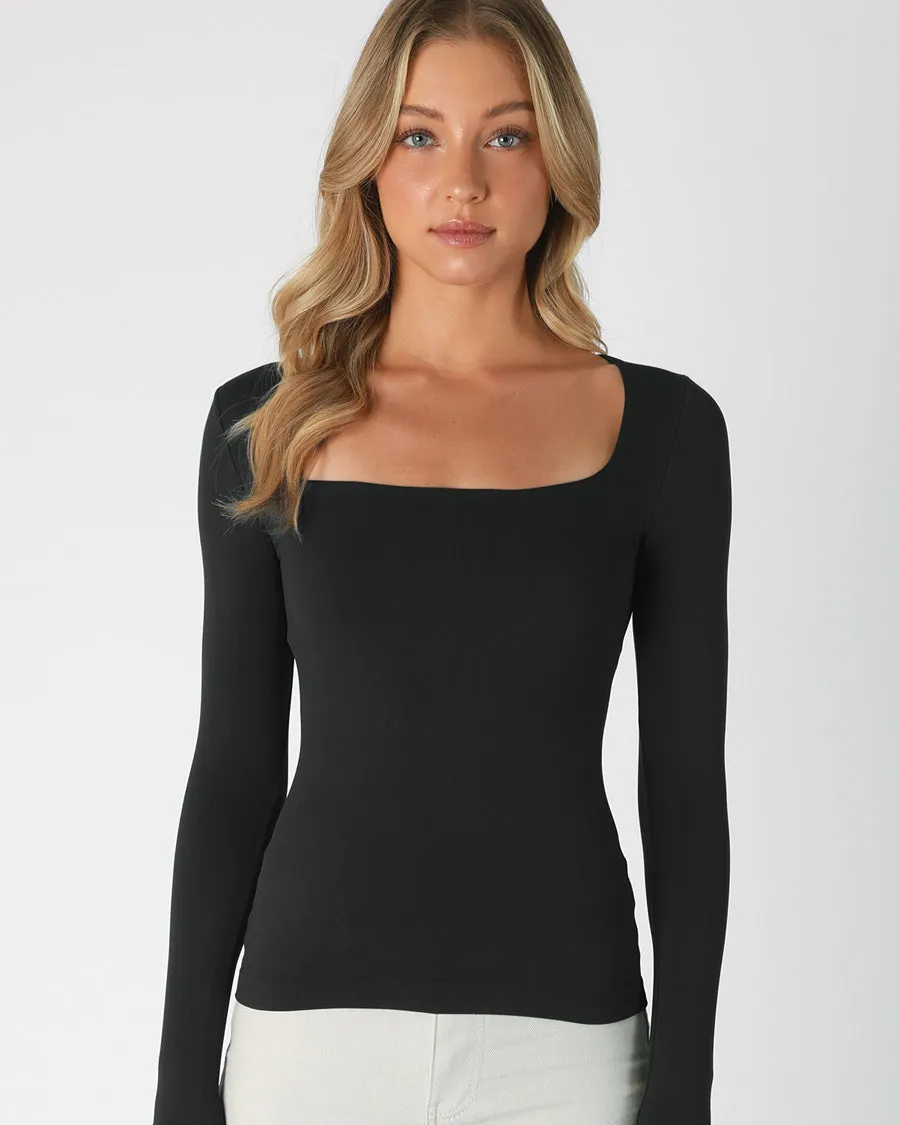 Square Neck Long Sleeve Top sold by Care Tucker