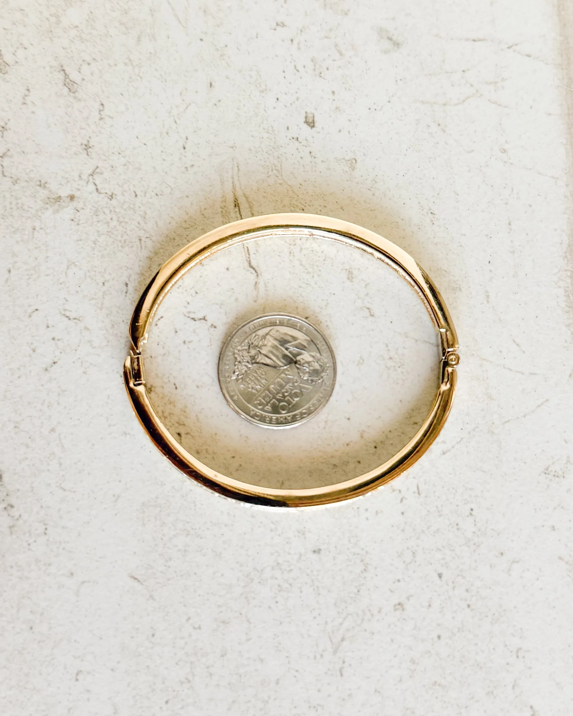 Vintage Signed Gold plated Steel And Shiny Stones Bangle Bracelet sold by Care Tucker product image thumbnail 3