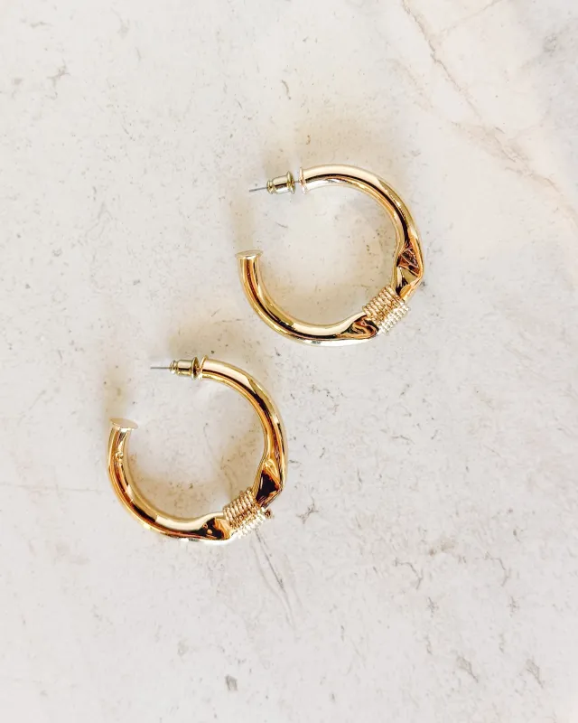 Textured Gold Hoop Earrings sold by Care Tucker