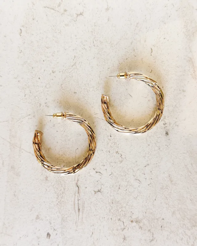 Helix Twisted Hoop Earrings Gold sold by Care Tucker