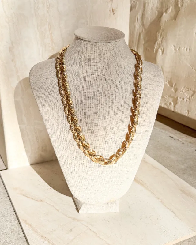 Vintage Gold Plated Wheat Chain Necklace sold by Care Tucker