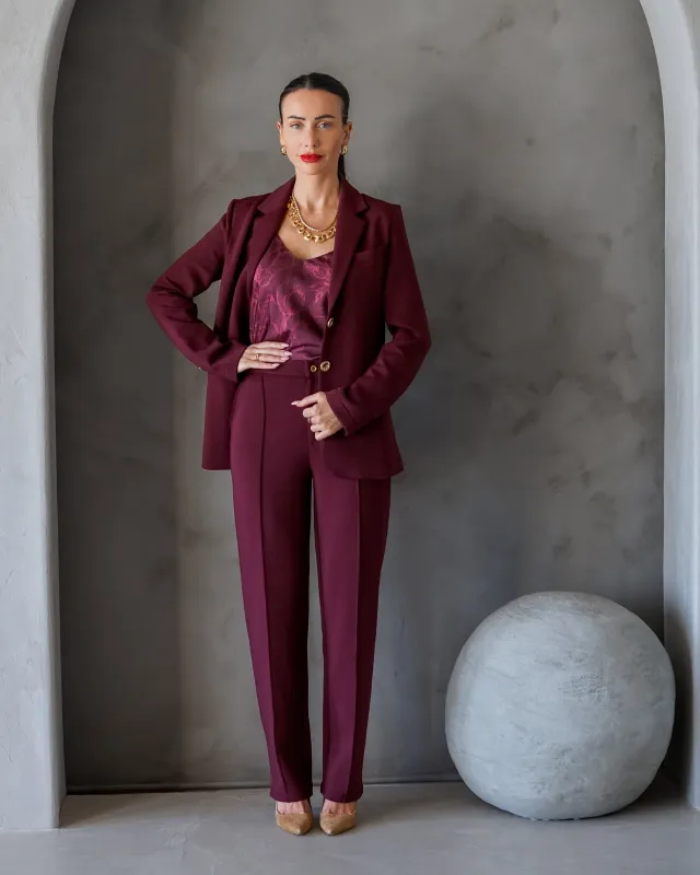 Stella Ultra Luxe Pant Merlot made by Care Tucker
