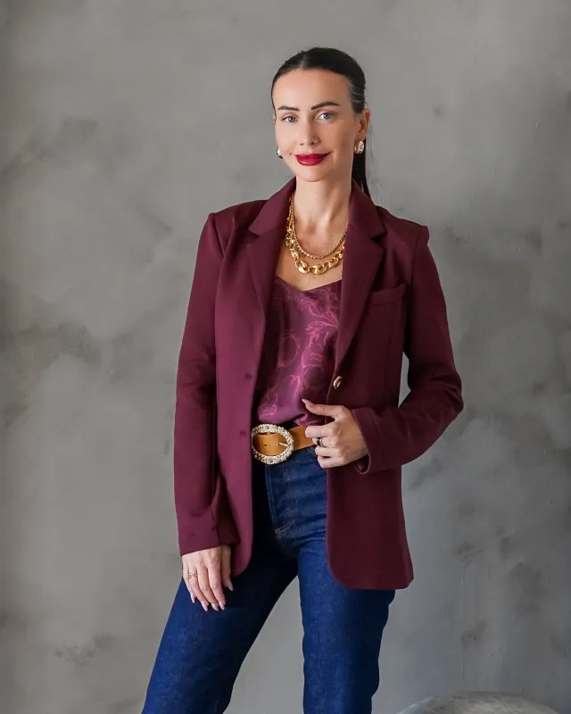 Morrison Ultra Luxe Blazer Merlot made by Care Tucker