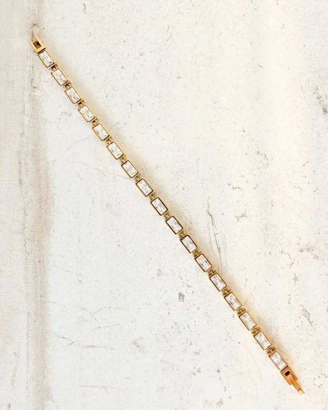 Sienna GOLD CRYSTAL Tennis Bracelet sold by Care Tucker