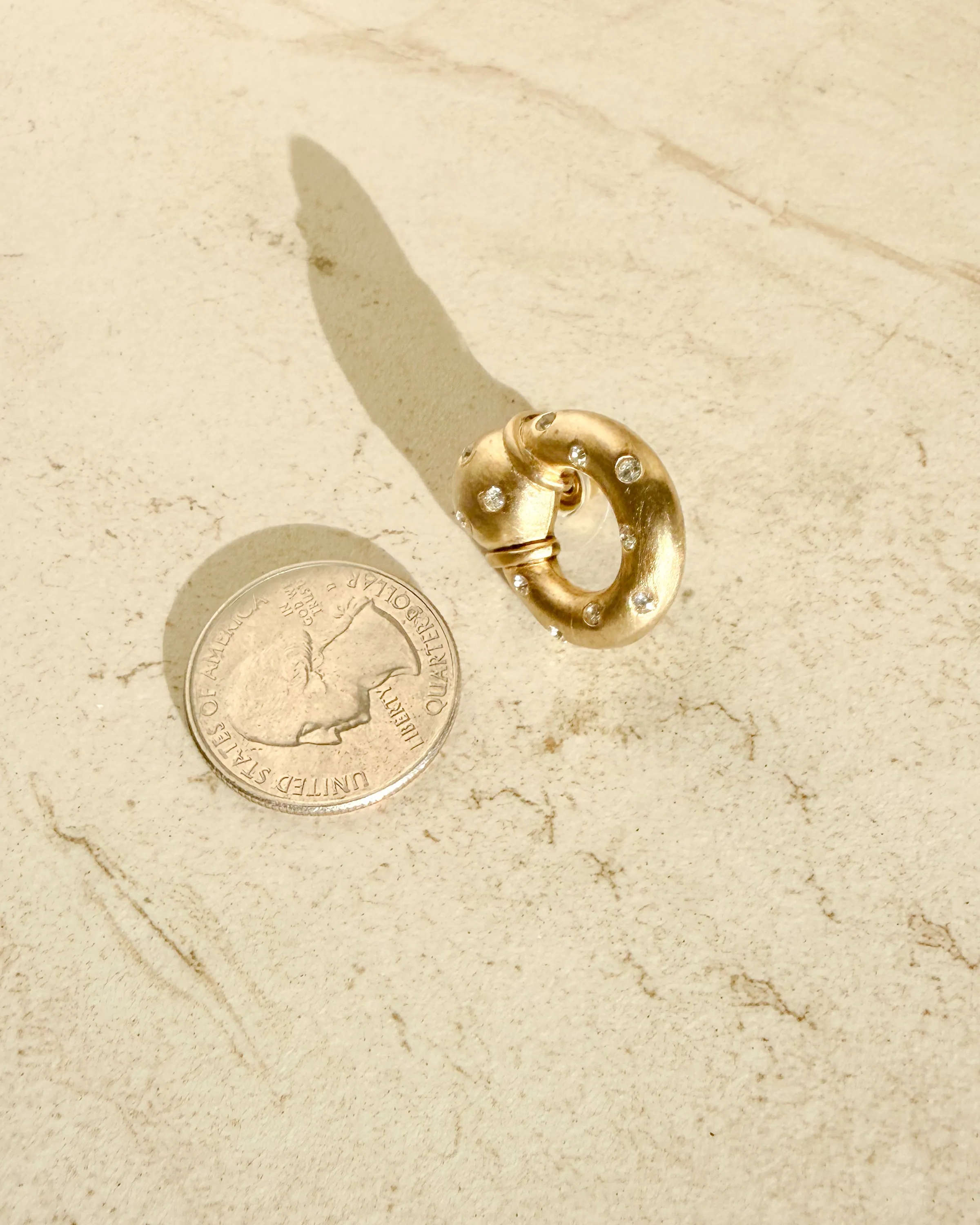 Vintage Signed Clear Crystals Gold Pierced Earrings sold by Care Tucker product image thumbnail 2