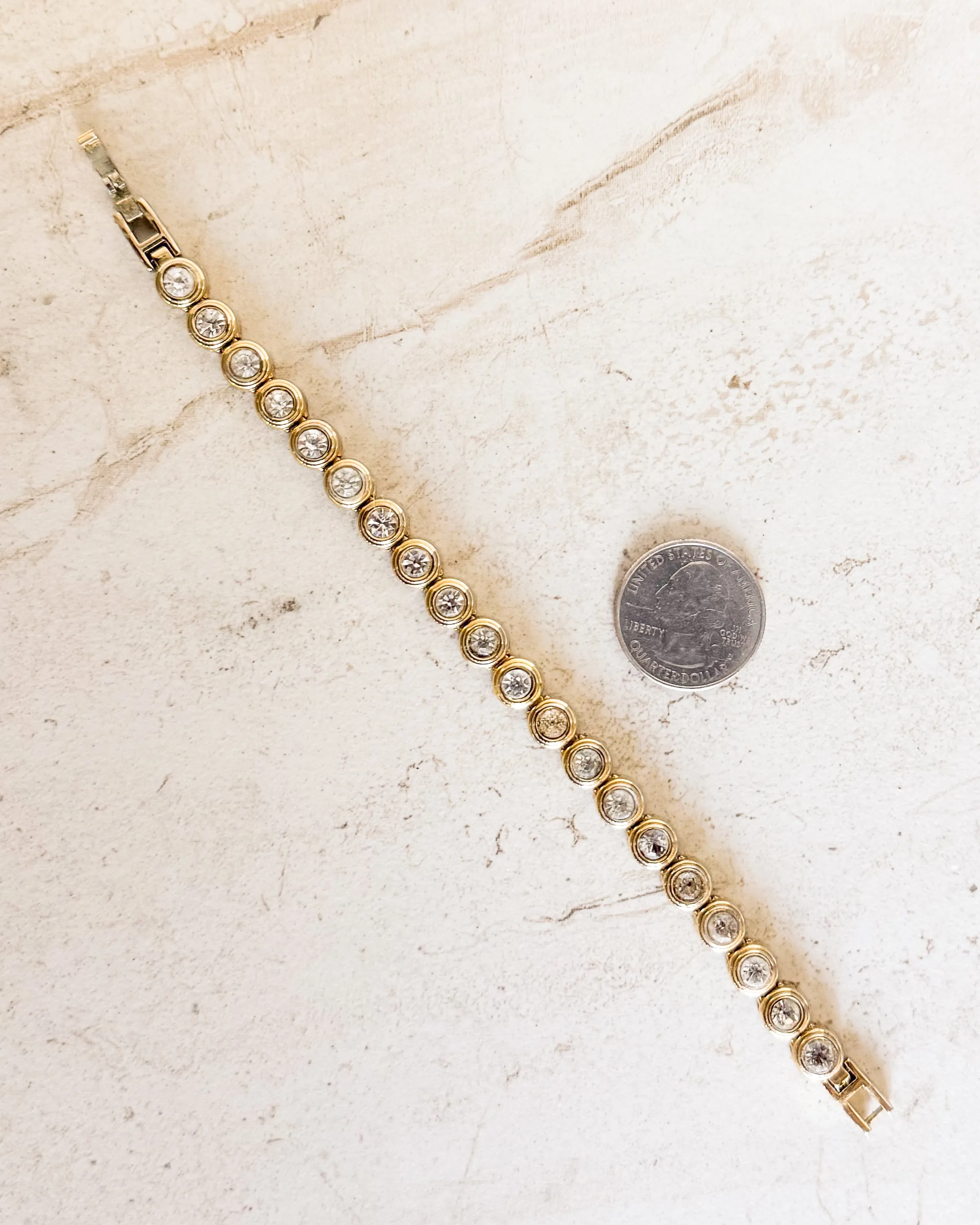 Vintage Gold Tone Tennis Bracelet sold by Care Tucker product image thumbnail 2