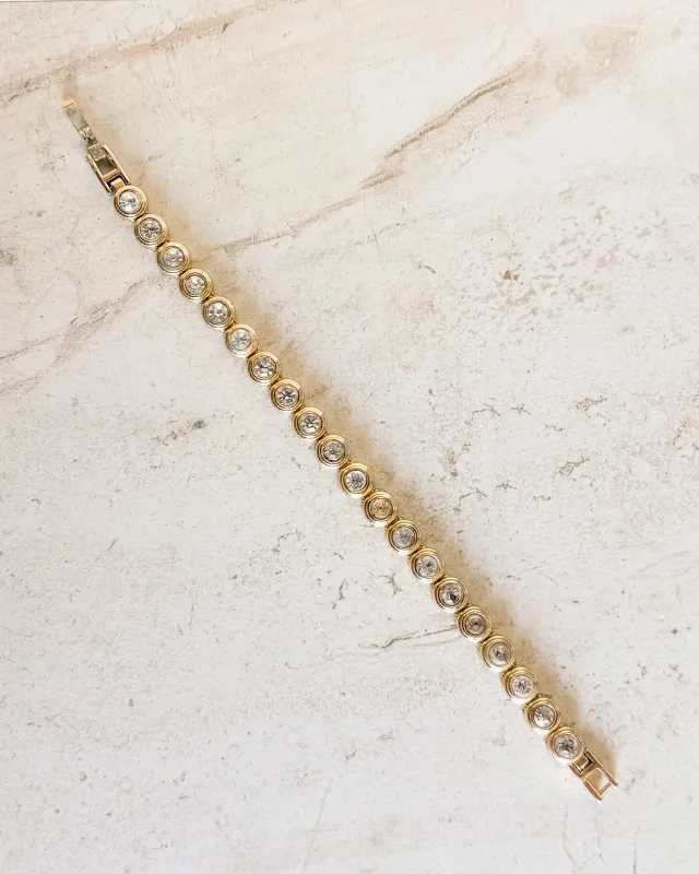 Vintage Gold Tone Tennis Bracelet sold by Care Tucker