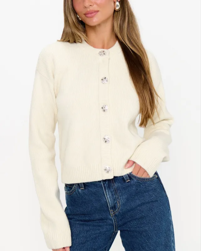 Maggie Cardigan Marzipan Knit sold by Care Tucker