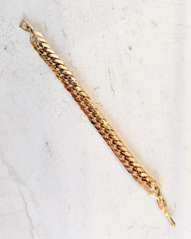 Vintage Thick Gold Chain Bracelet sold by Care Tucker