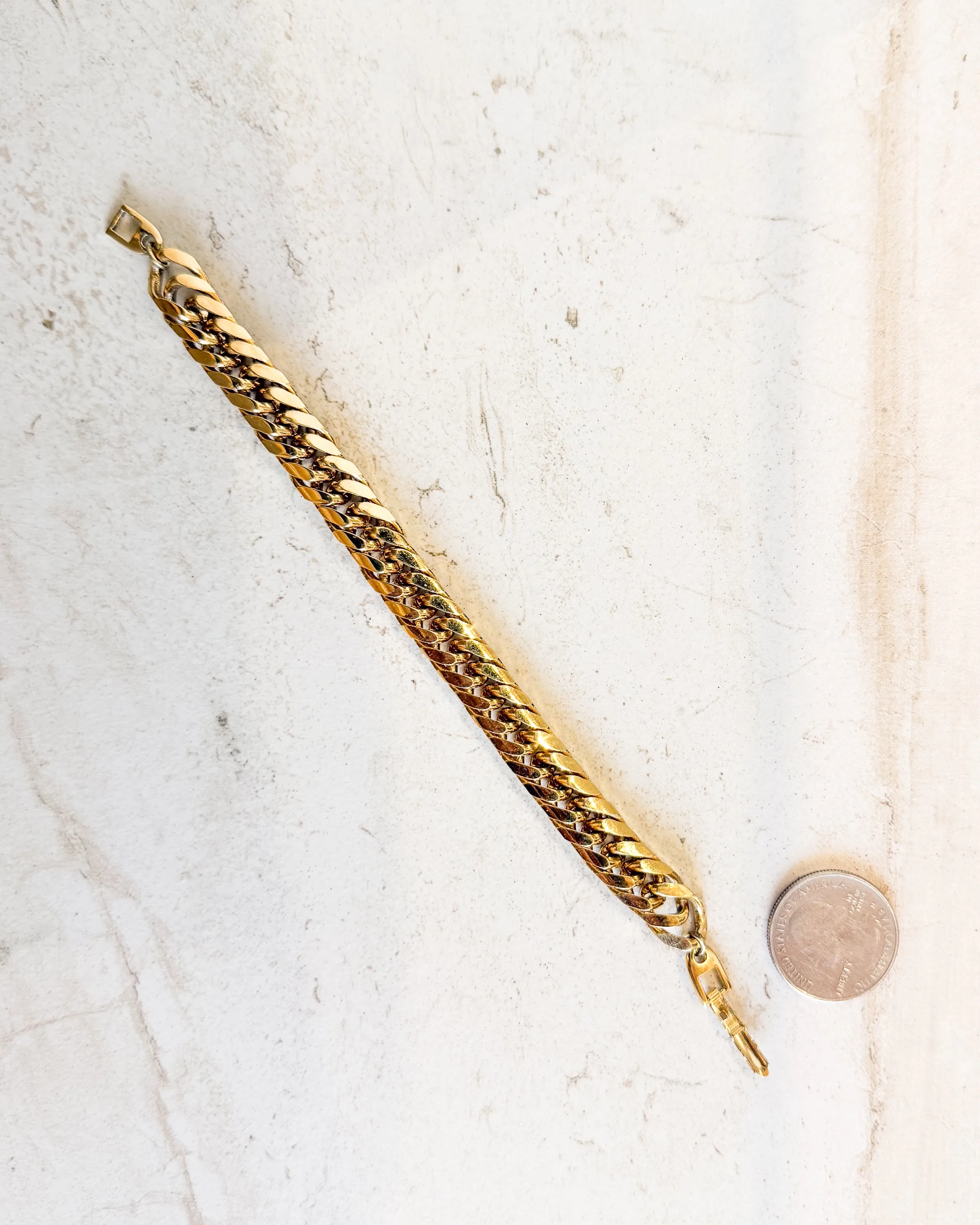 Vintage Thick Gold Chain Bracelet sold by Care Tucker product image thumbnail 2