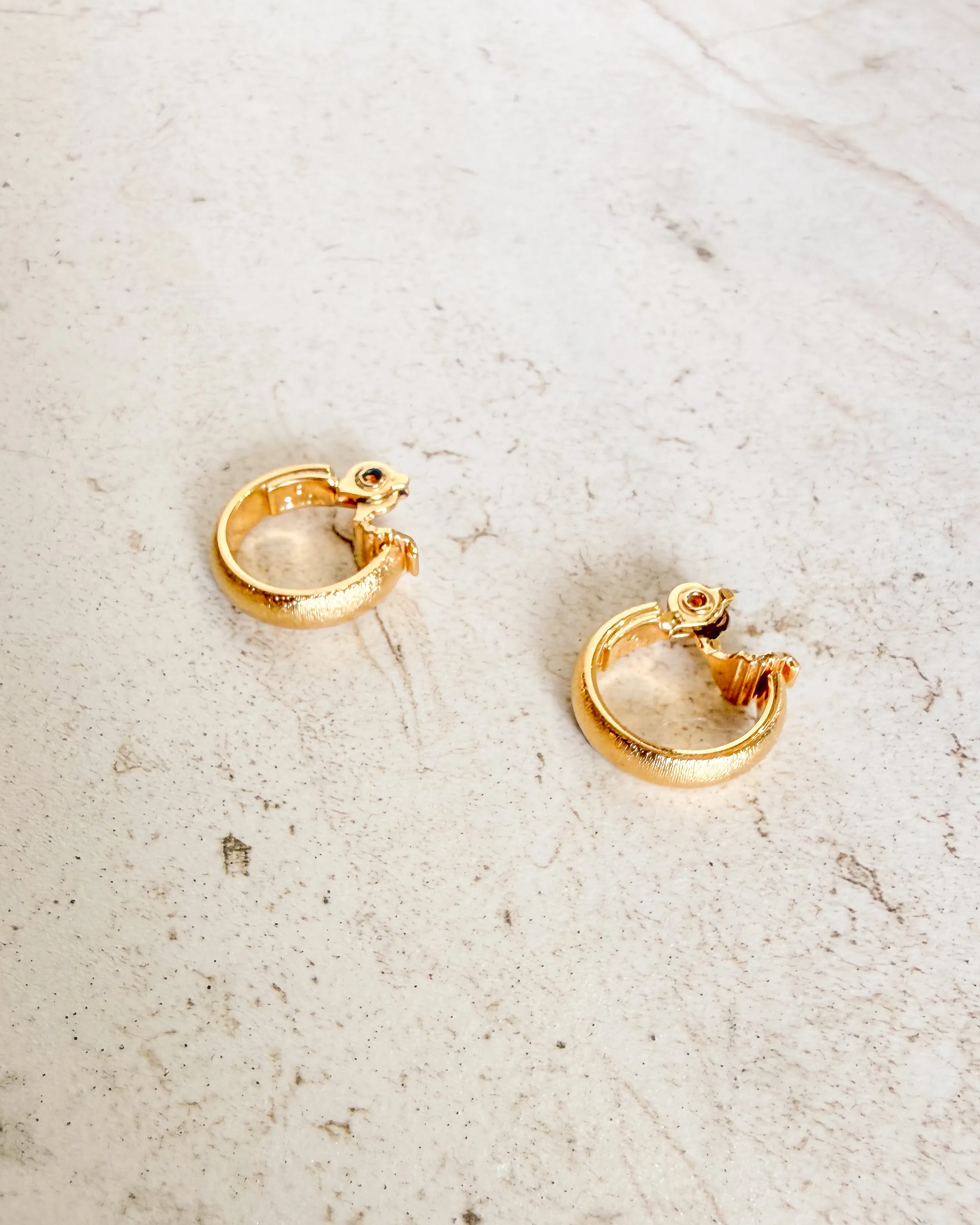 Vintage Gold tone Signed Loop Clip On Earring Set sold by Care Tucker