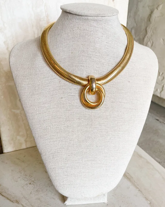 Vintage Elegant Gold-Tone Omega Necklace sold by Care Tucker