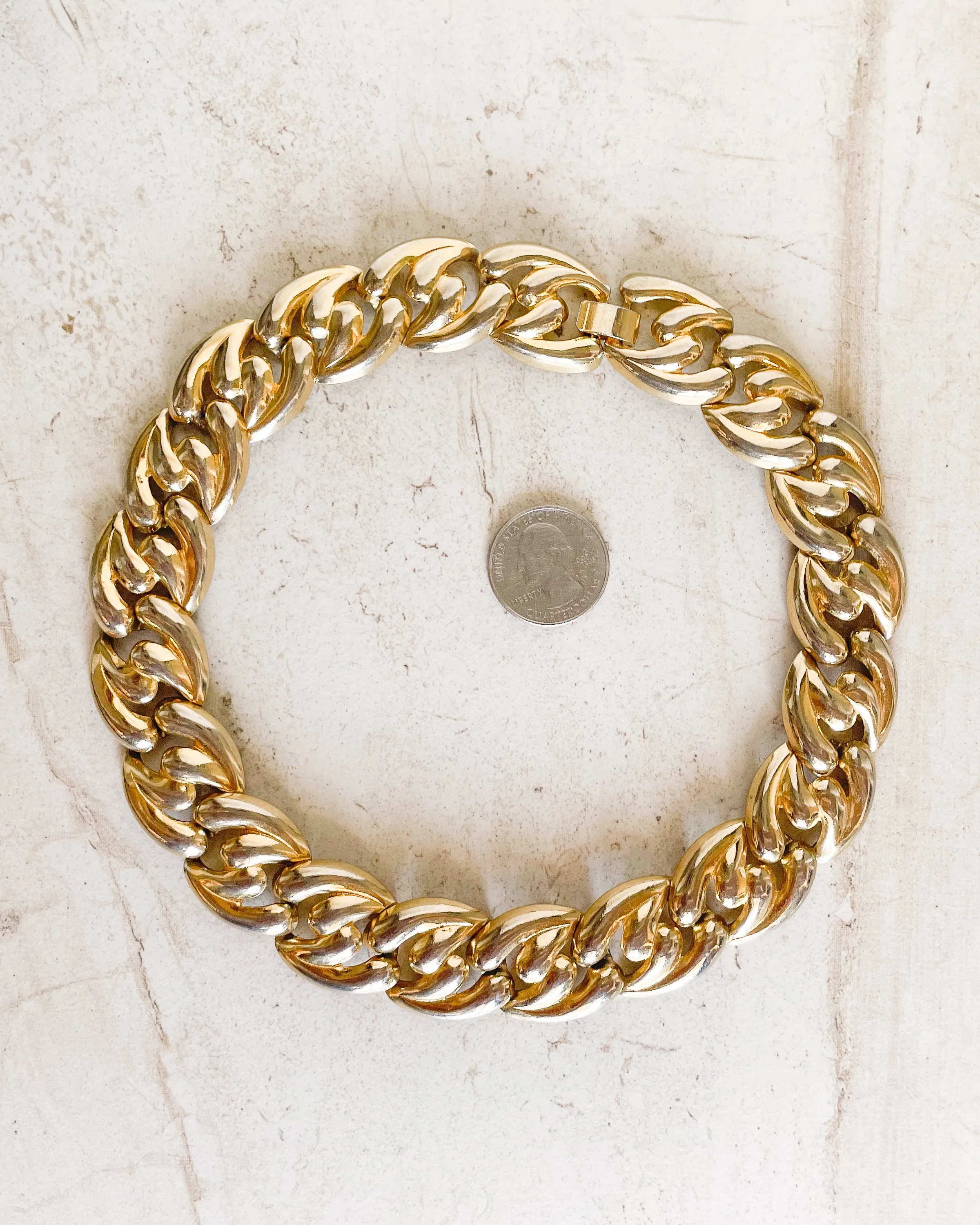 Vintage Gold Tone Collar Necklace sold by Care Tucker product image thumbnail 2