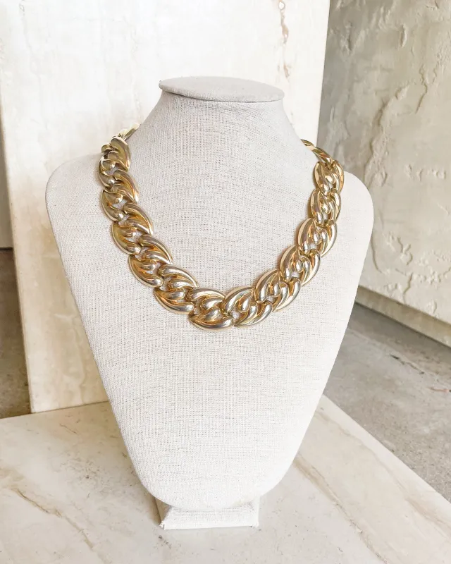 Vintage Gold Tone Collar Necklace sold by Care Tucker